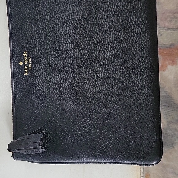 Kate Spade New York Jackson Large Zip Pouch Leather Black - Picture 2 of 5
